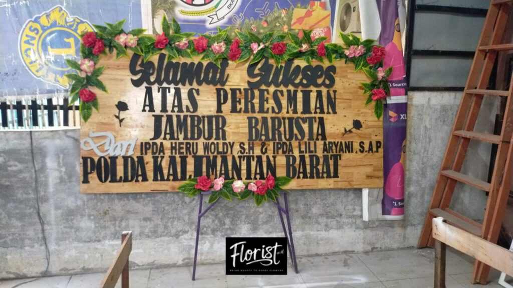 Papan Bunga Kayu Singkawang - Florist.co.id